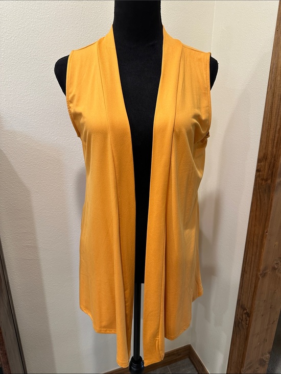 Zenana Tops - Zenana Outfitters Sleeveless Open Front Tunic Vest - Mustard Yellow